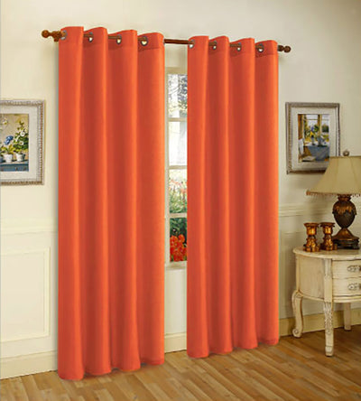 1 of 5:Melanie Faux Silk Grommets Window Panel, Terracotta, 55x95 Inches 
