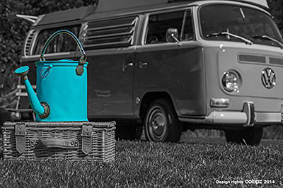 2 of 4:ColourWave Collapsible 2-In-1 Watering Can Bucket, 7-Liter, Aqua Blue 