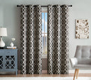 1 of 1:Montana 2-Pack Woven Jacquard Grommet Window Panels, Chocolate, 76x84 Inches 