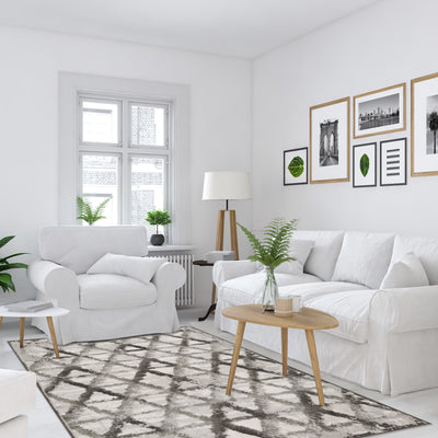 9 of 14:Achim Capri 3 Piece Rug Set, Rizzy Grey, 3-Piece Set, 2x3, 2x5, 5x7 Feet 