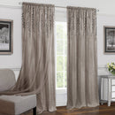 3 of 3:Willow Crushed Satin Double Layer Rod Pocket Panel, Toffee, 42x63 Inches 