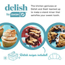 4 of 6:Delish by DASH Batidora de pie compacta, 3.5 cuartos de galón con batidores y ganchos para masa incluidos, rojo 