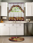 2 of 2:Coffee Printed Tier and Swag Kitchen Curtain Set, 57x24 Inches, Multi 