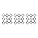 1 of 1:Premius 3 Piece Diamond Shaped Mirror Set Wall Decor, Silver, 10 Inches, 30 Inches Overall 