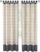4 of 6:Tattersall Farmhouse Tab-Top Plaid Panel, Gray-Yellow, 52x84 Inches 