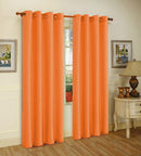 1 of 1:Melanie Faux Silk Grommet Window Panel, Orange, 55x63 Inches 