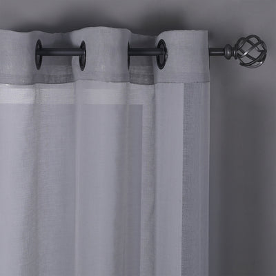 2 of 8:Sheffield 2-Pack Solid Sheer Grommet Window Panel, Gray, 76x84 Inches 