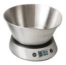 2 of 7:Taylor Stainless Steel Measuring Bowl Digital Kitchen Scale, 11lbs, 5kg Capacity 