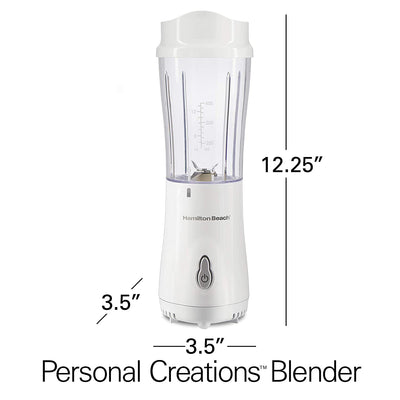 6 of 6:Hamilton Beach Personal Creations Blender With Travel Cup and Lid, White, 14 Ounces 