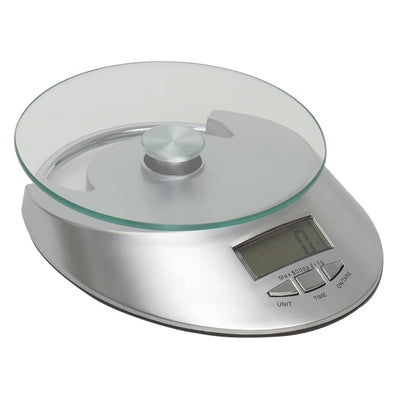 1 of 7:Home Basics Digital Kitchen Food Scale with Tempered Glass Platform, 7.75x5.75x1.75 Inches 