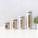 3 of 5:Home Basics 4 Piece Essence Collection Stainless Steel Canister Set, Grey 