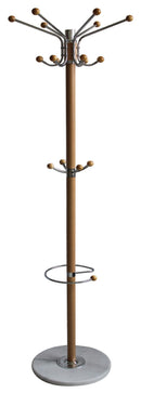 1 of 2:Porte-manteau Home Basics avec base en marbre robuste, naturel 