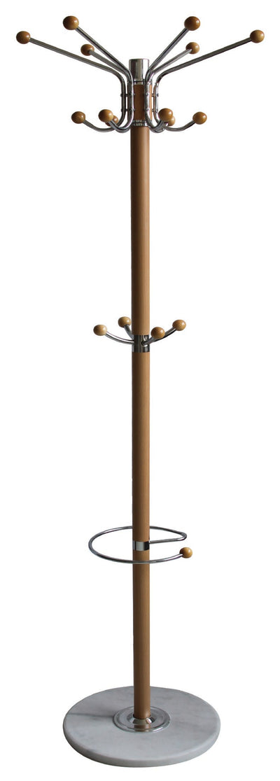 1 of 2:Porte-manteau Home Basics avec base en marbre robuste, naturel 