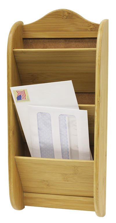 1 of 7:Porte-lettres 3 compartiments en bambou - Naturel 