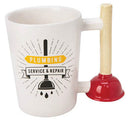 2 of 3:Sip Of Art Ceramic Plumbing Tools Shaped Handle Mug Set, Plunger-Wrench, 12 Ounces 