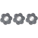 1 of 1:PREMIUS 3-Piece Flower Decorative Mirror Set, Silver, 26x9 Inches Overall 