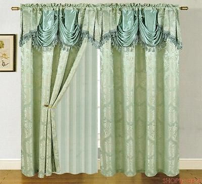 1 of 1:Panel jacquard Carmelo con cenefa adjunta y respaldo Azul - 54x84+18 