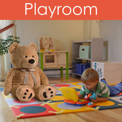 5 of 9:JOON Enorme oso de peluche con cinta, bronceado 