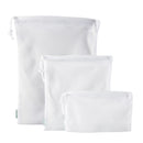 1 of 4:Détails de la cuisine : lot de 3 sacs réutilisables en maille de coton désinfectés 