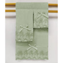 1 of 1:Modesto 3-Piece Floral Embroidered Cotton Decorative Bath Towel Set, Sage 