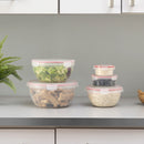 5 of 5:Home Basics - Recipientes de almacenamiento de alimentos de plástico redondos con cierre de 10 piezas con tapas a presión, color rojo 