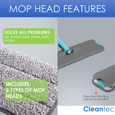 5 of 6:Cleantec Magic Flat Mop With Bucket System and 360 Degree Swivel Wand, Gray, 14x7x8.5 Inches 