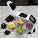 4 of 4:Home Basics Mandoline Slicer con almacenamiento, color blanco 