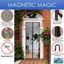 2 of 7:Porte moustiquaire magnétique en fibre de verre Just Relax Premium, grise, 91 x 210 cm 