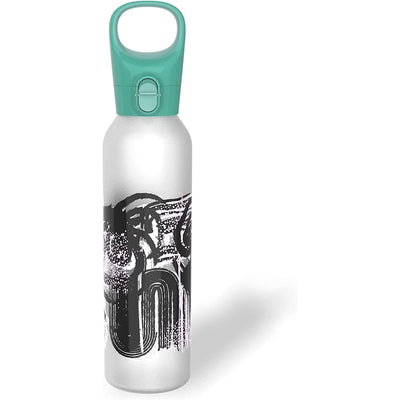 1 of 6:Pyrex Color Changing Glass Water Bottle with Silicone Coating, Textural Art, 17.5 Ounces 