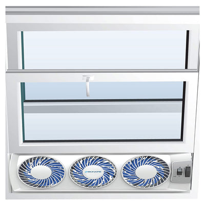 2 of 5:Bionaire Compact Window Fan with Manual Controls, 3 Blades, White 