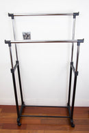 3 of 6:Sunbeam Chrome Plated Steel Double Garment Rack, Black, 32.75x17 Inches 