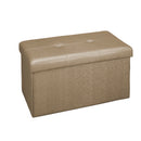 1 of 4:Simplify Faux Leather Double Folding Storage Ottoman Metallic Brown 