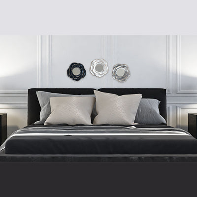 2 of 2:Ensemble de 3 miroirs floraux en résine Premius, décoration murale, blanc, 20 cm 
