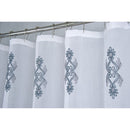 3 of 3:Zena Sheer Damask Embroidered Shower Curtain, Teal, 70x72 Inches 