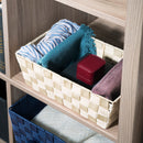 2 of 3:Home Basics Polyester Woven Strap Storage Basket, Ivory, Small, 11.5x6.5x4.5 Inches 