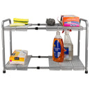 3 of 5:Home Basics 2-Tier Adjustable Cabinet Organizer, 25.5x11.5x15 Inches 