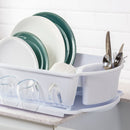 1 of 1:Sterilite 2-Piece Dish Drainer Sink Set, White, 21x14.75x6 Inches 