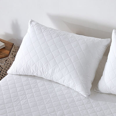 2 of 2:Adorable Quilted Zippered Pillow Protector, White, 20x36 Inches, King (Pack of 2) 