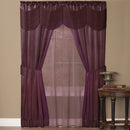 1 of 2:Halley Satin 6-Piece Window Set with Austrian Valance, Merlot, 56x84 Inches 