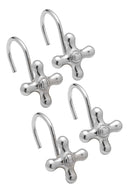 1 of 1:Crochets de douche en métal pour robinet d'eau chaude et froide Colonial, paquet de 12, chrome 