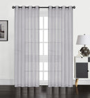 1 of 6:Perry Textured Slub Sheer Grommet Window Panel, Silver, 54x84 Inches 