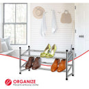 5 of 7:Étagère à chaussures extensible à 2 niveaux Home Basics, chromée, 61 x 23 x 10 cm 