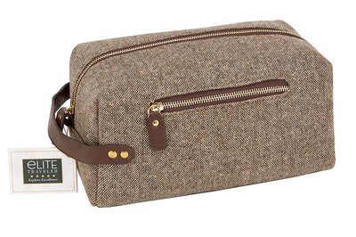 1 of 1:Elite Traveler Deluxe Toiletry Case, Travel Bag, Brown 