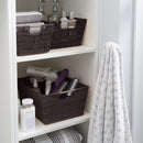 3 of 3:Simplify 3 Pack Set Rattan Tote Storage Baskets, Chocolate 