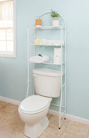 3 of 4:Home Basics Over The Toilet Space Saver, blanco, 23 x 12 x 67 pulgadas 