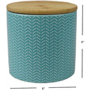 2 of 2:Home Basics Wave Ceramic Canister With Bamboo Lid, Turquoise, Small, 5x5 Inches 