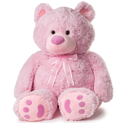 1 of 8:JOON Huge Teddy Bear With Ribbon, Pink 