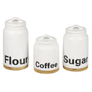 2 of 4:Home Basics 3 Piece Ceramic Canister Set with Bamboo Accents, White 