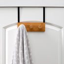 2 of 4:Simplify Bamboo Over the Door Perchero de 3 ganchos, negro 