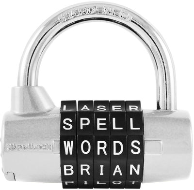 1 of 1:Wordlock PL-003-SLV 5-Dial Combination Padlock, Silver 